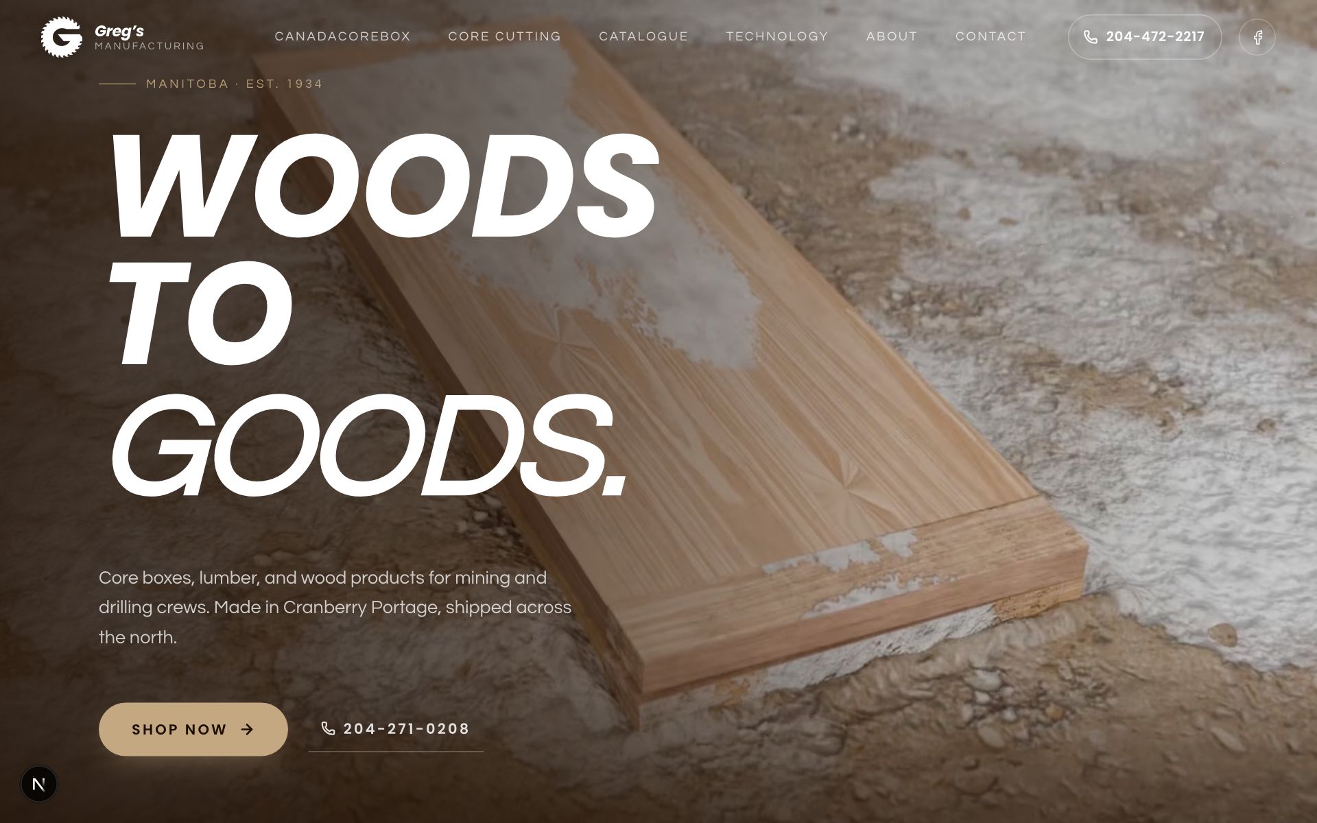 Greg's Manufacturing website