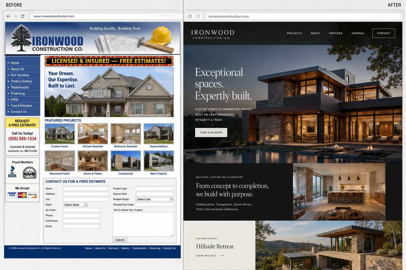 Ironwood Construction Co. website
